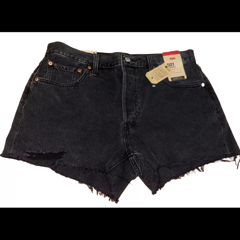 Levi's Women's 501 Original High-Rise Jean Shorts - Lunar Black 32